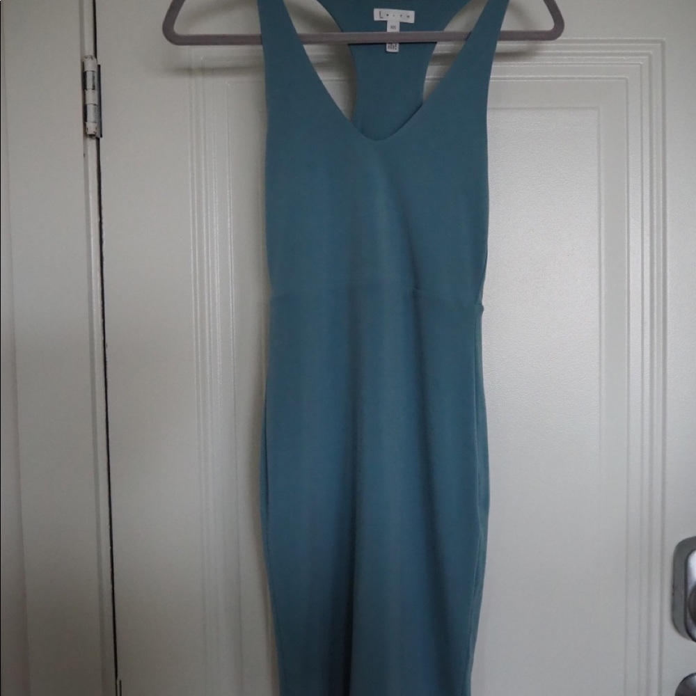 Light Blue Razor Back Mini Dress - Picture 4 of 4